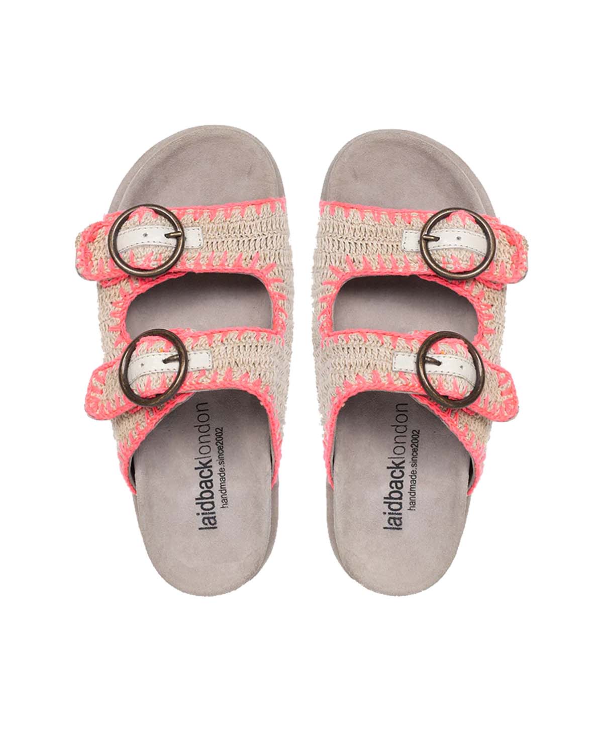 Laidback London Clay Sandal Neon Pink