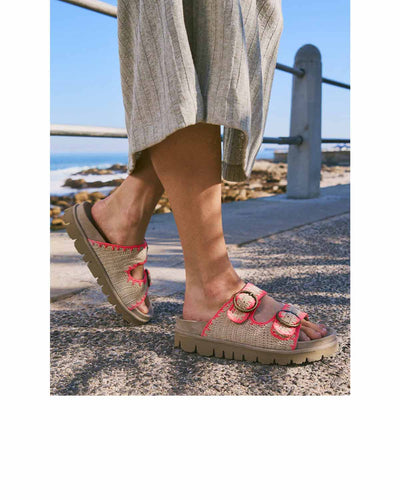 Laidback London Clay Sandal Neon Pink