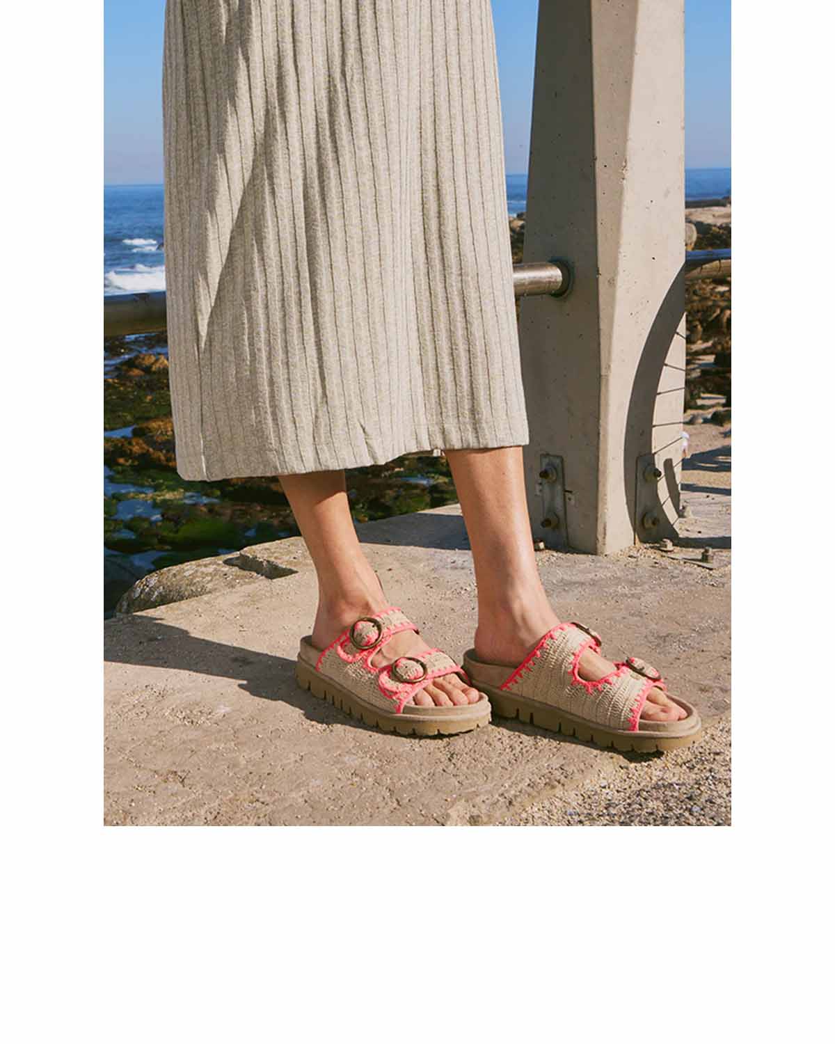 Laidback London Clay Sandal Neon Pink