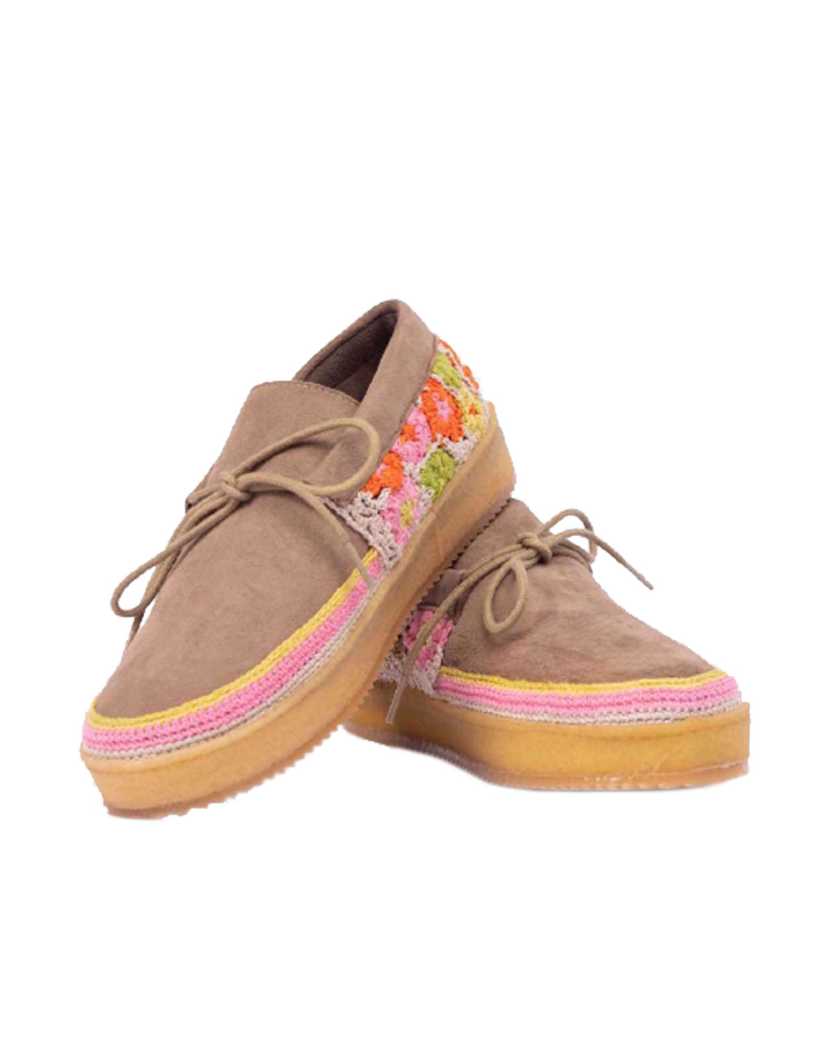 Laidback London Komo Crepe Otter Suede Lime Multi