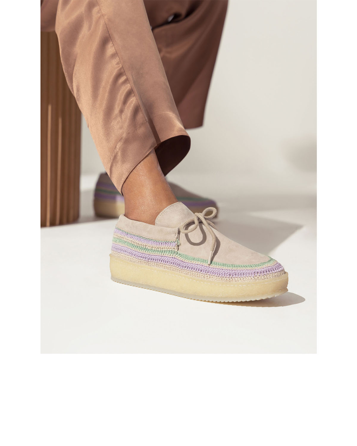 Laidback London Komo Crepe Sand Suede Lilac