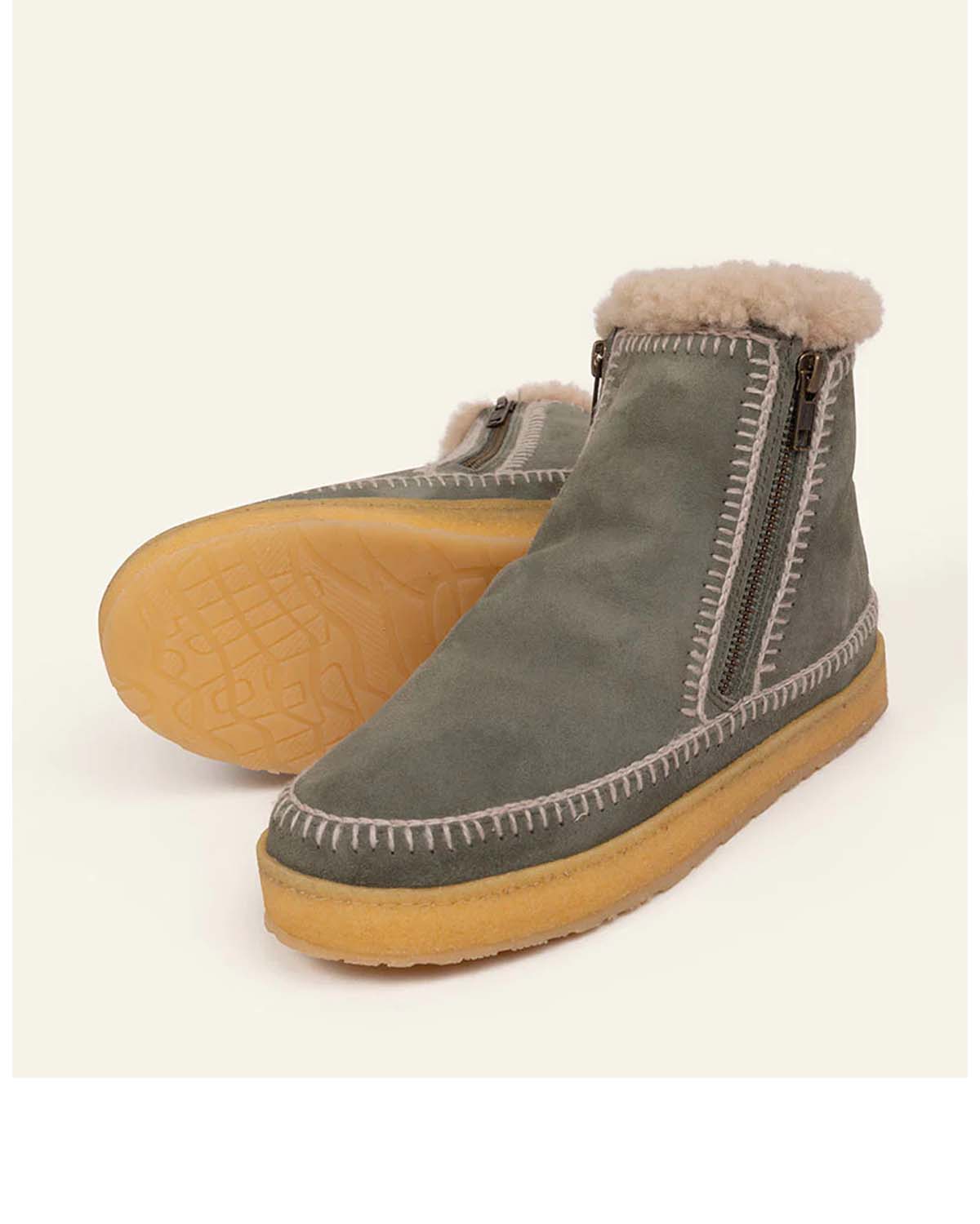 Laidback London Setsu Crochet Crepe Moss Suede