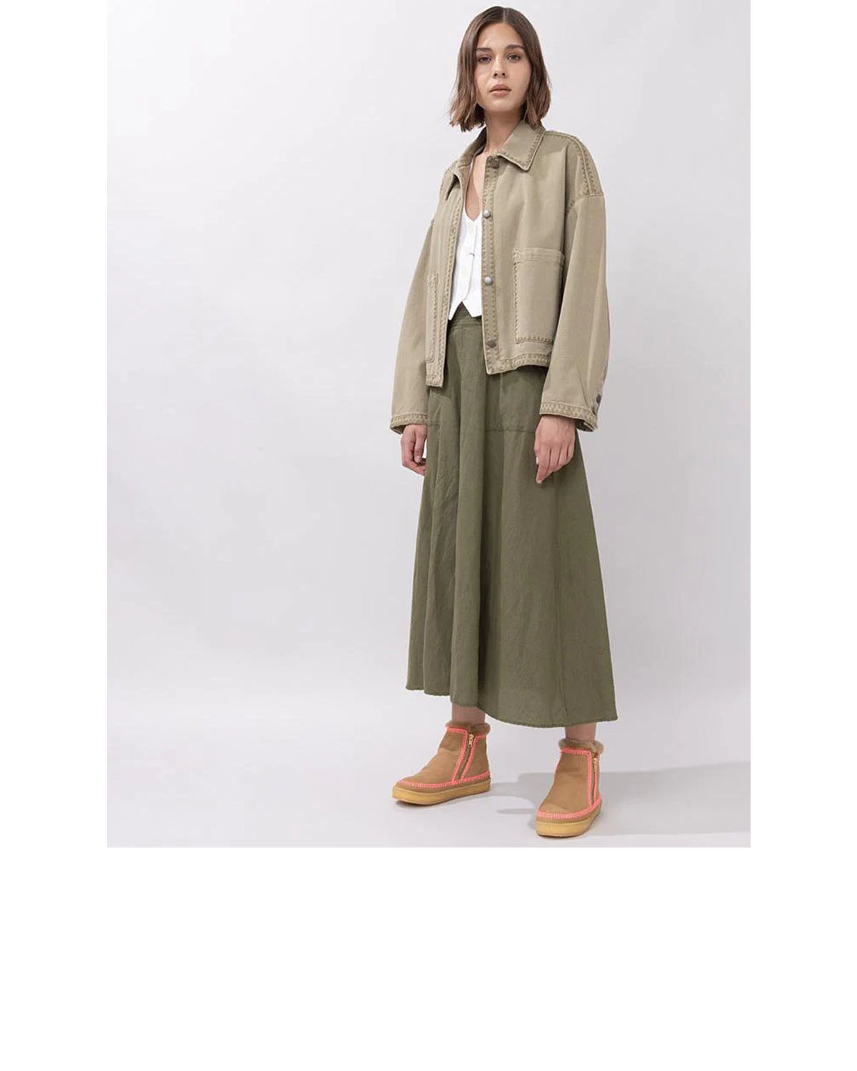 Laidback London Setsu Crochet Crepe Saffron